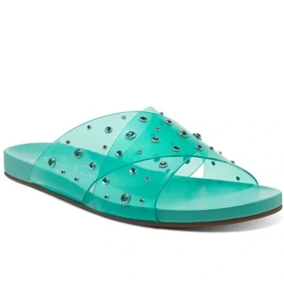 JESSICA SIMPSON Tislie Slip On Double Cross Strap Slide Sandals - 7.5 - NEW NIB - Picture 1 of 6